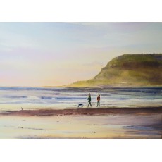 Caswell Bay Cardiff in watercolour